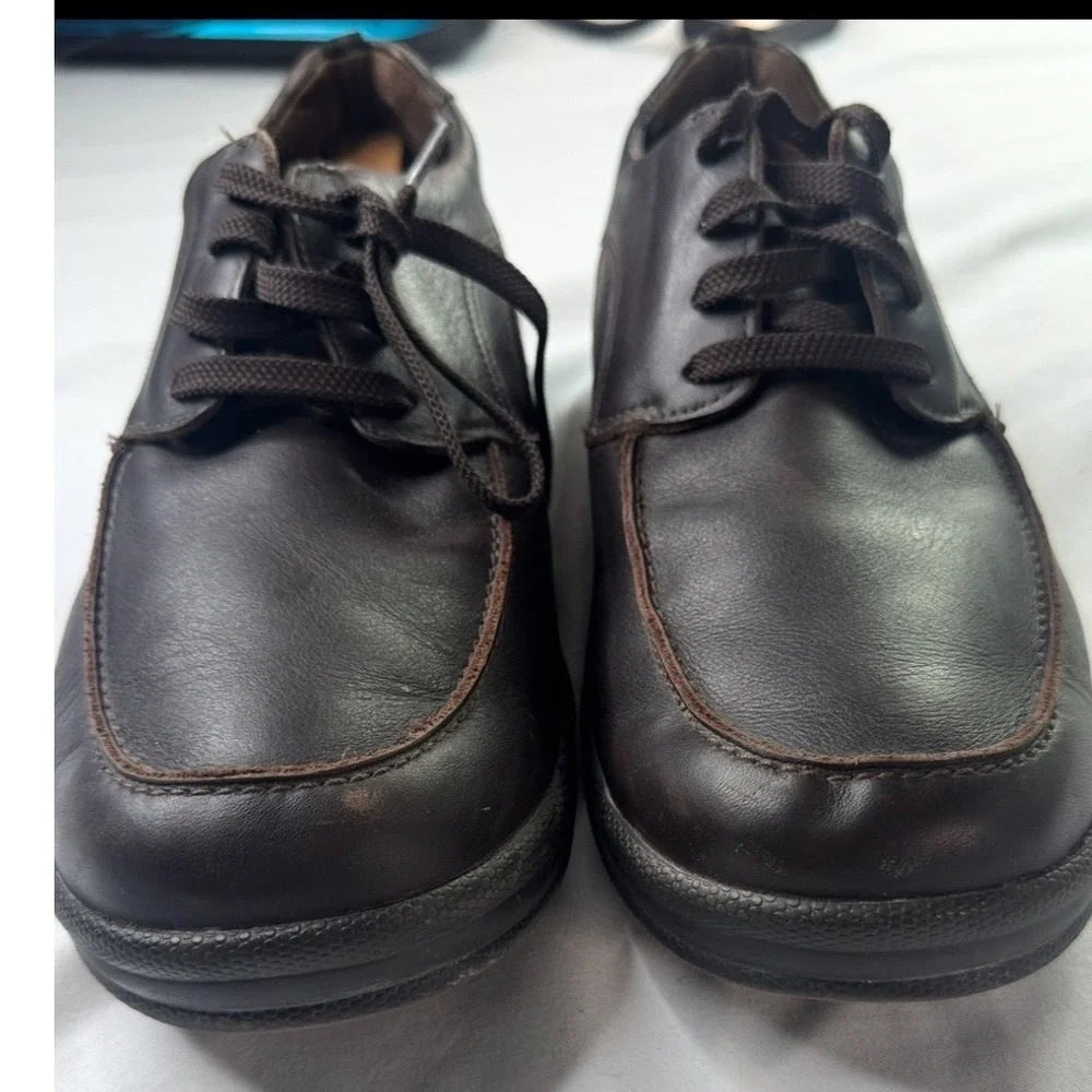 SAS S-Motion Technology Mens 11.5 WW Choc Brown Leather Lace Up Walking Shoes US